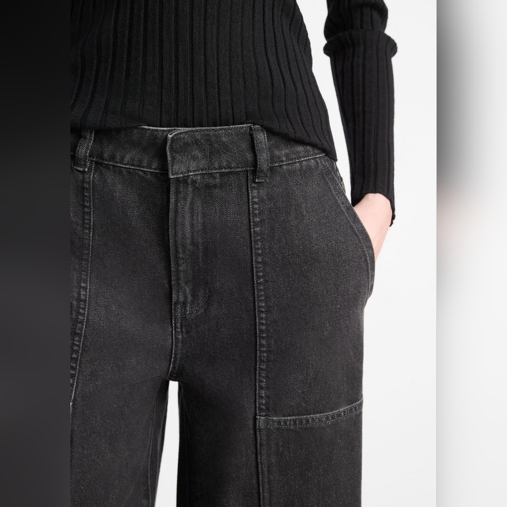 Vince Cotton Utility Crop Wide Leg Jeans NWT - Picture 3 of 15